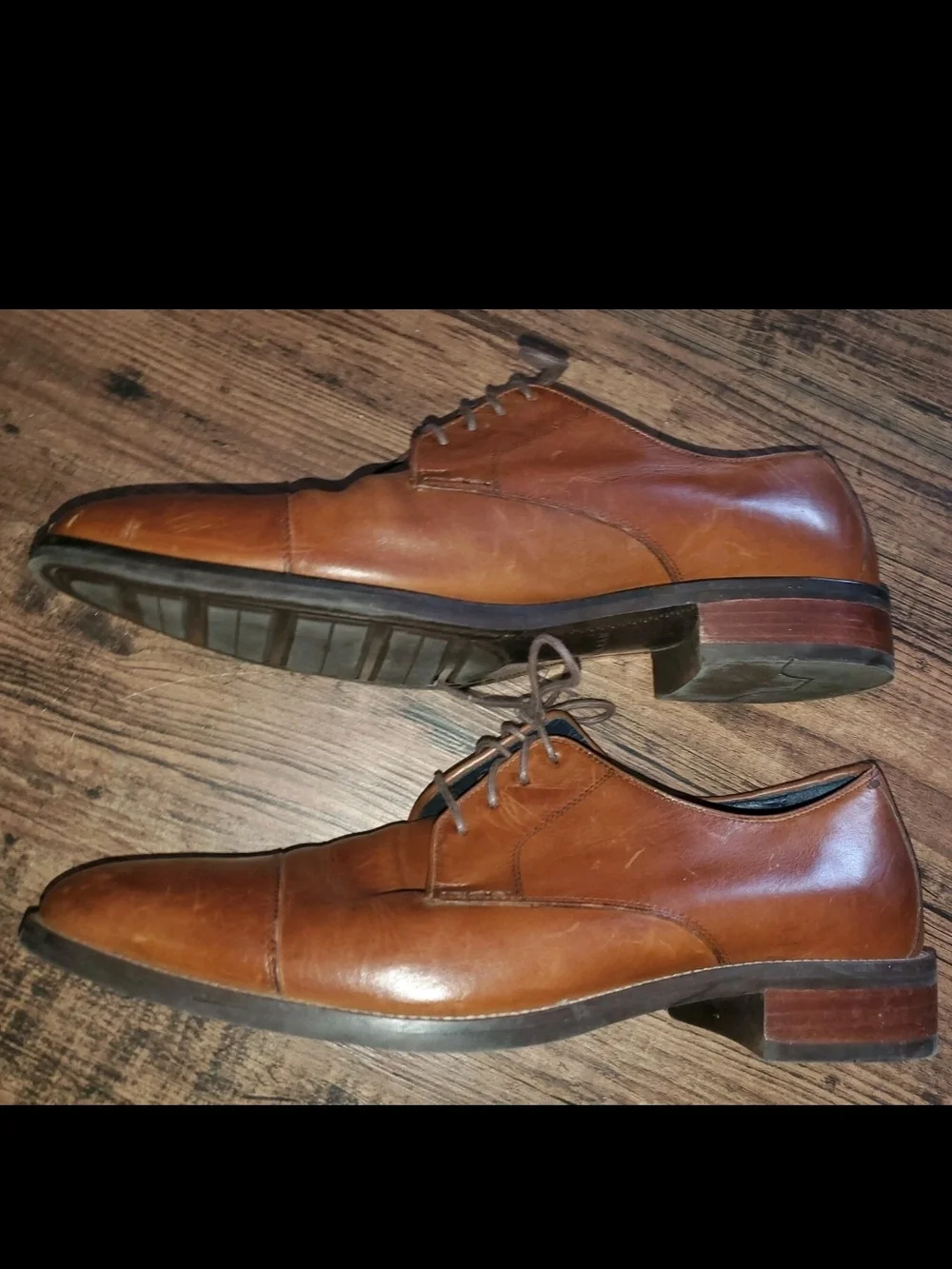 Cole Haan Lenox Hill Brown Leather Cap-Toe Dress Shoes